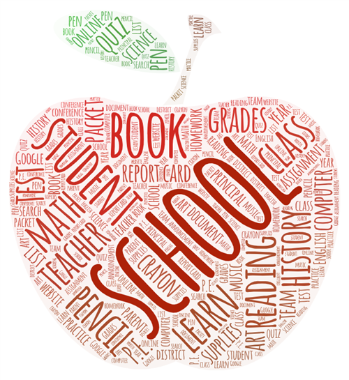 word art in the shape of an apple 